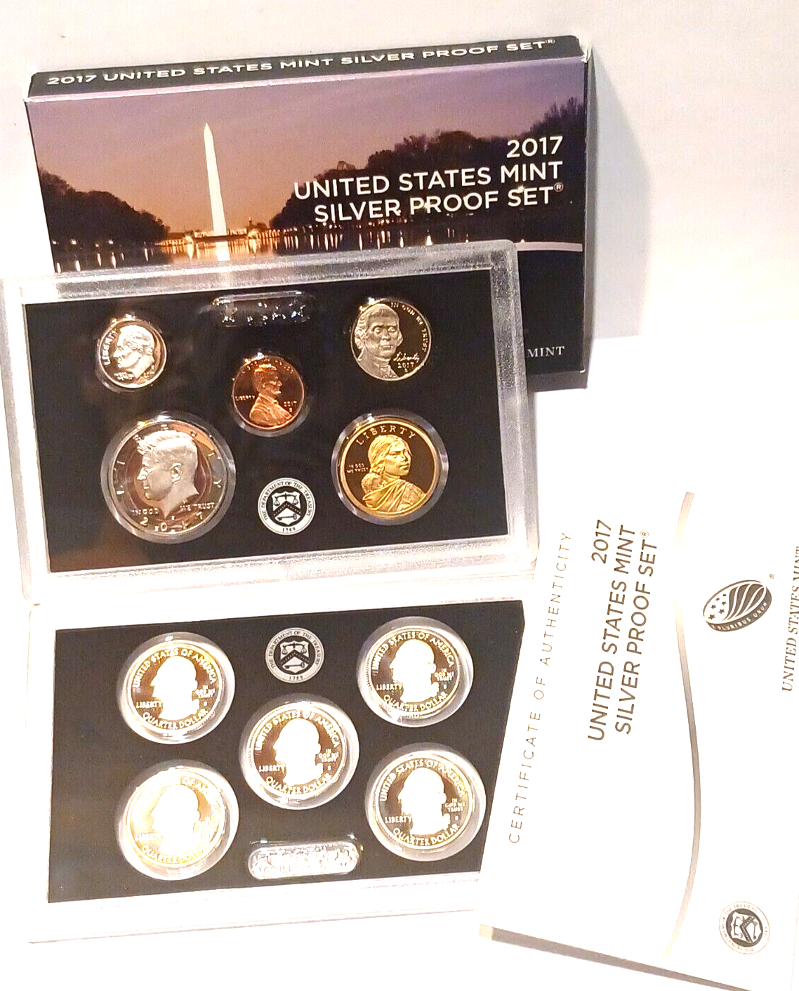 2017 S US Mint Silver Proof Set - 10 Coins COA Original Box image 1