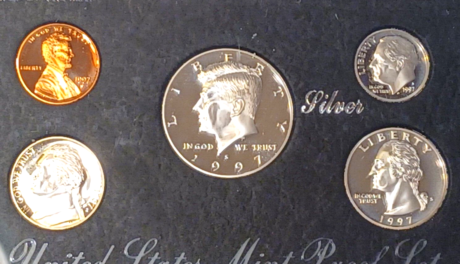 1997 U.S. Mint SILVER PROOF Set in Original Plastic Case & Box image 2