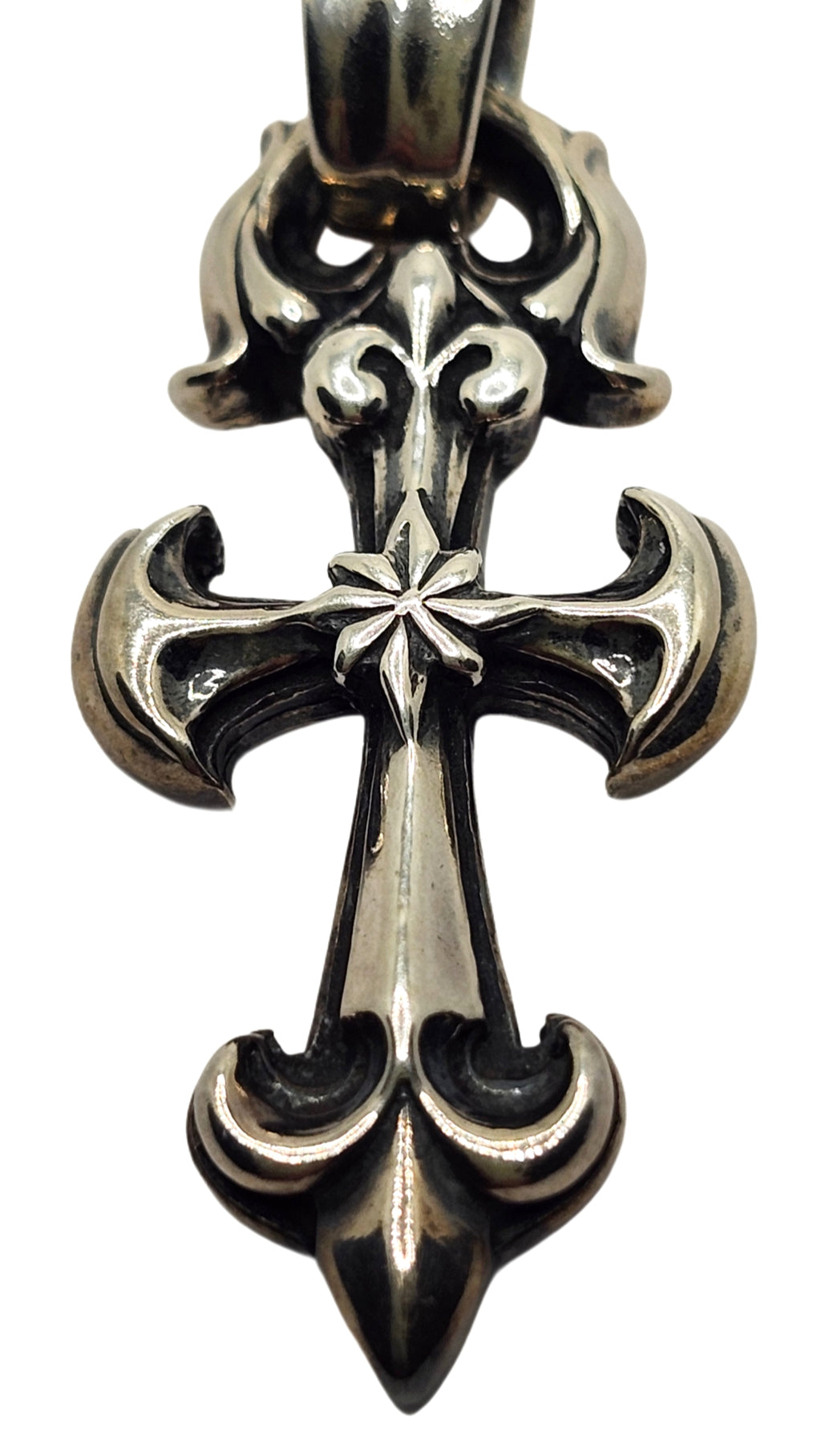 BWL Bill Wall Leather Sterling Silver Lg Sailor Cross Pendant image 1