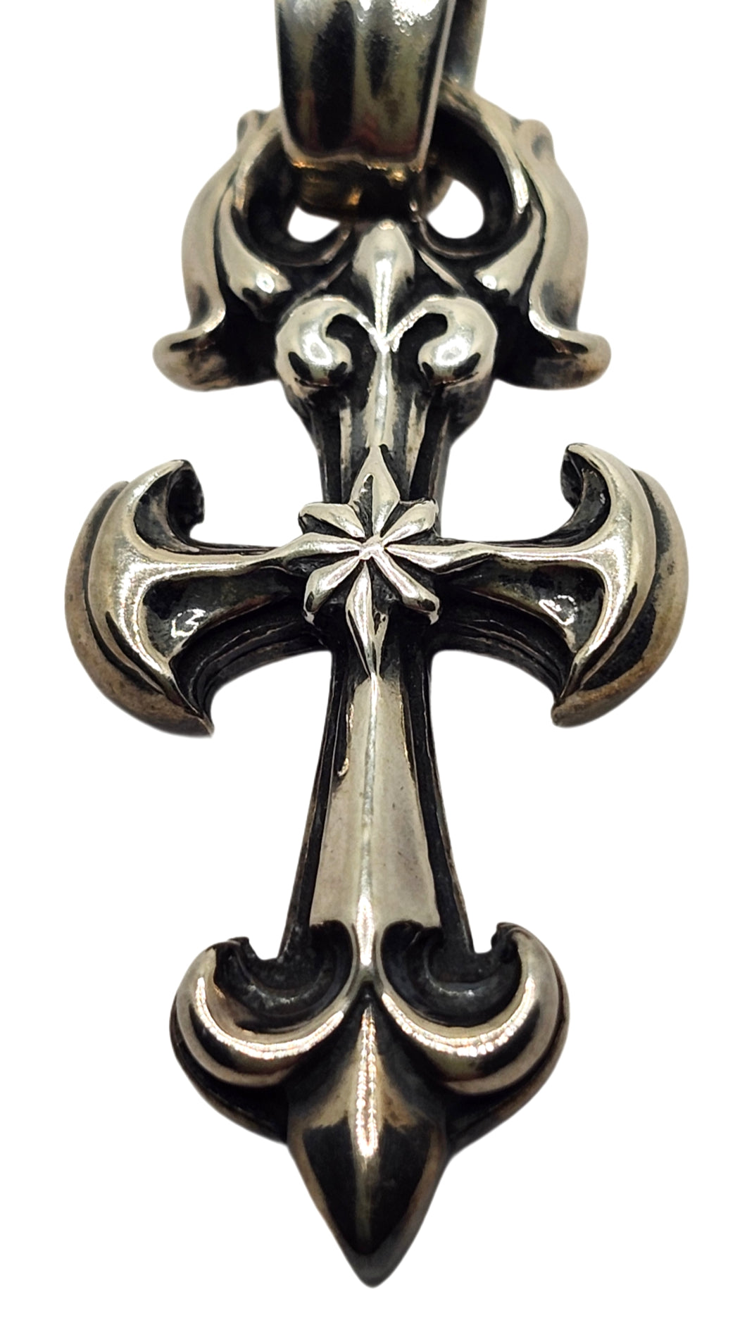 BWL Bill Wall Leather Sterling Silver Lg Sailor Cross Pendant image 1