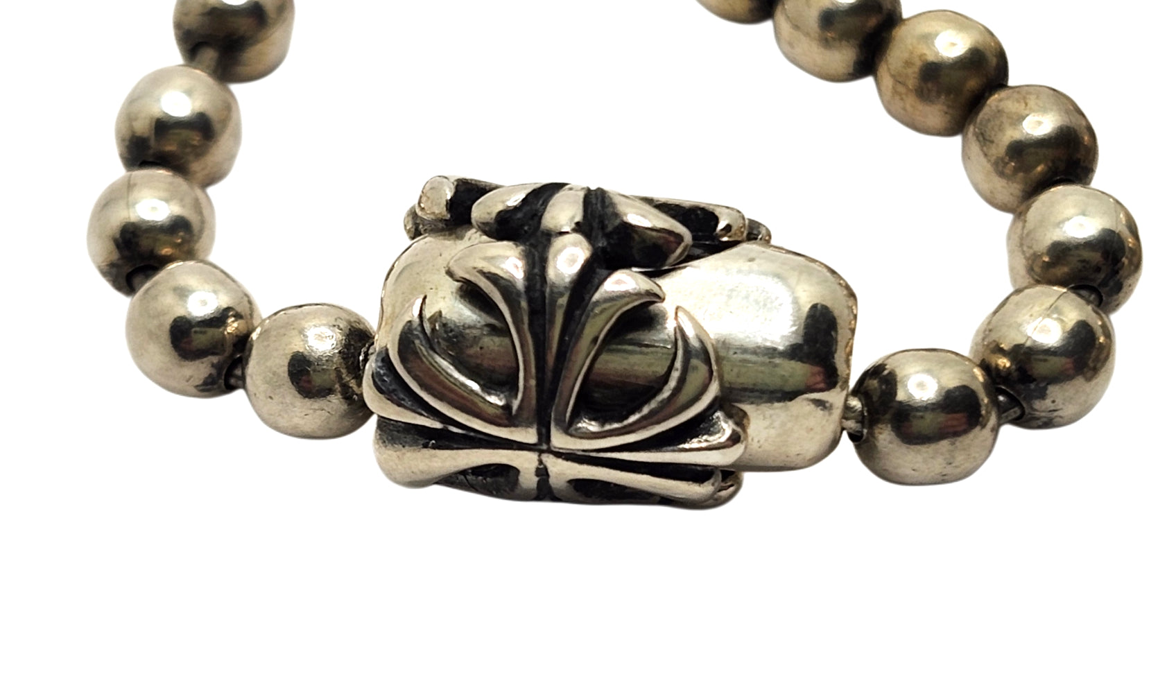 BWL Bill Wall Leather Sterling Ball Chain Necklace w/ Cross Basket image 1