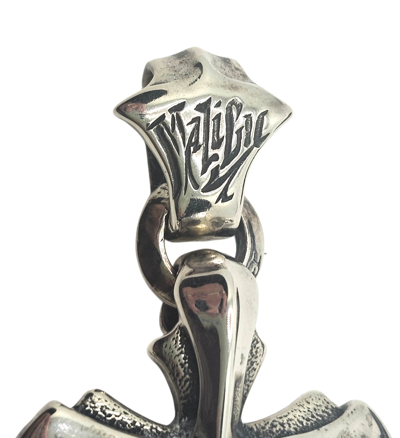 BWL Bill Wall Leather Malibu Sterling Large 2005 Cross Pendant w/ Lg Bail image 1