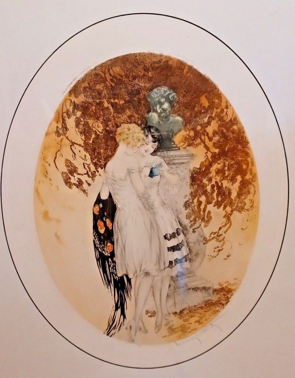Framed Louis Icart, Regarde (Look), Drypoint Etching, Signed in Pencil with COA image 1