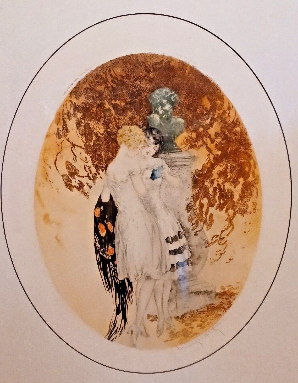 Framed Louis Icart, Regarde (Look), Drypoint Etching, Signed in Pencil with COA image 1