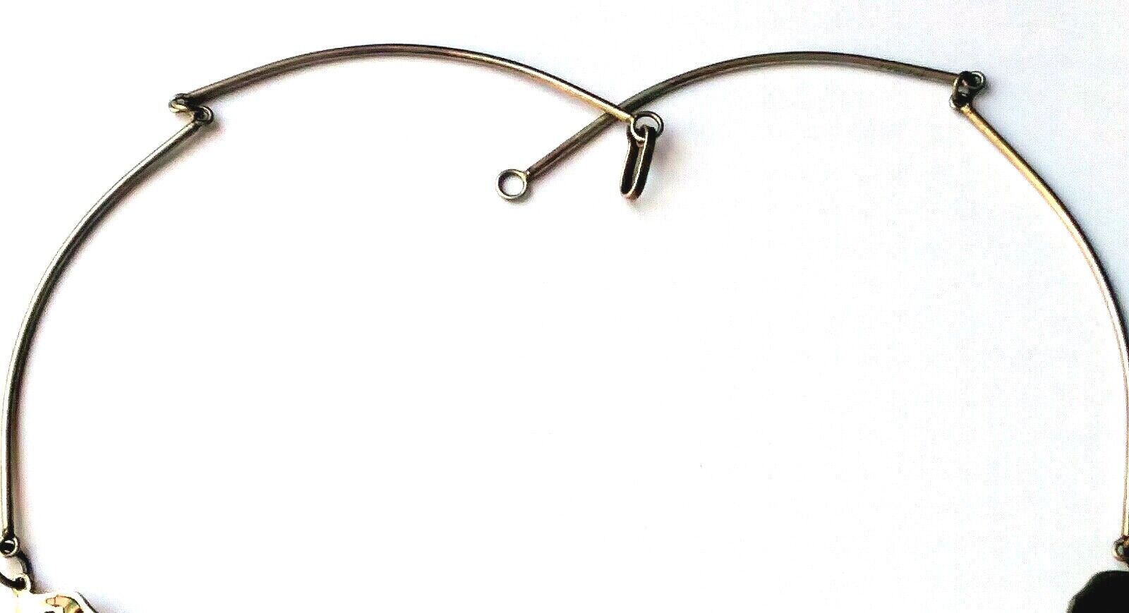 Vintage Artisian Mexico Sterling Silver Abalone Onyx & MOP Necklace by Nia image 4