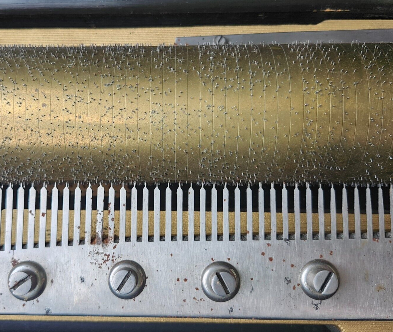 Antique M F 1840 Swiss Marque De Fabrique Cylinder Hand Crank 8 Airs Music Box image 13