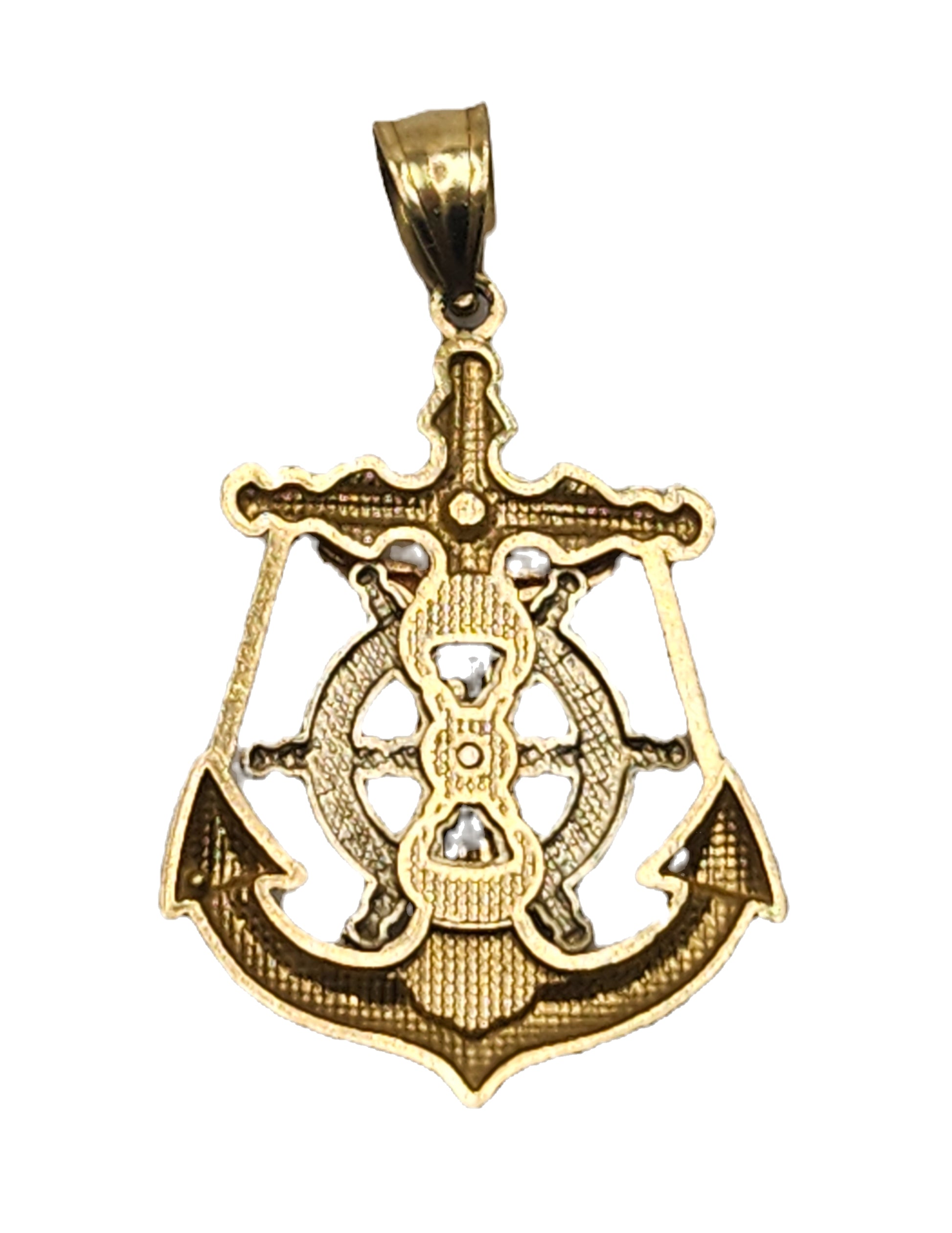 Mariners Cross 10k Tri-Colored Gold Pendant image 4