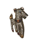 Nicki Butler Sterling Silver & Gemstone Terrier Dog Pin Pendant Signed image 0