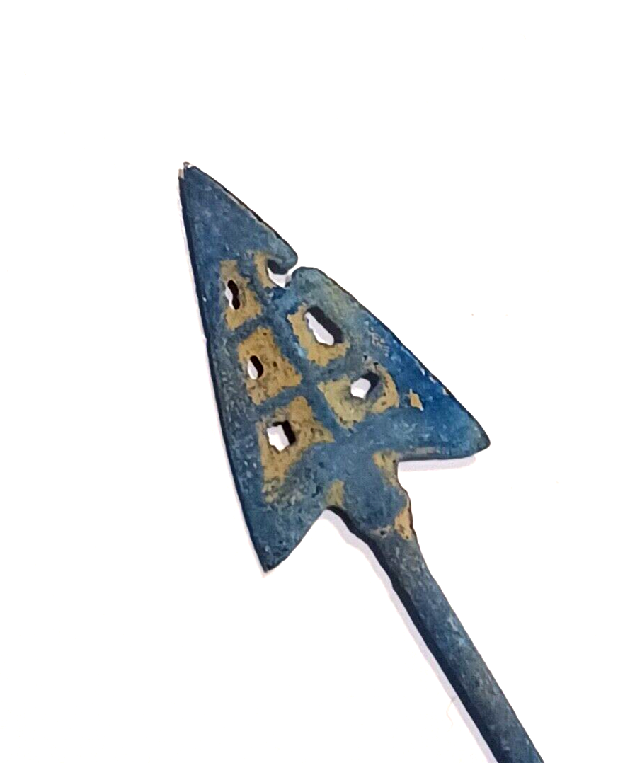 Ancient Mycenaean Bronze Age Greek Longshot Pierced Arrowhead War Relic image 1