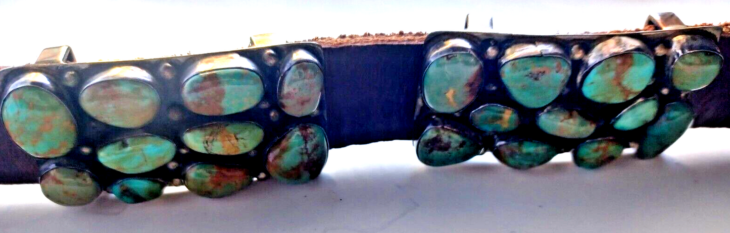 Navajo Native American Sterling Silver Turquoise Concho Belt by Willie Nezzie image 8