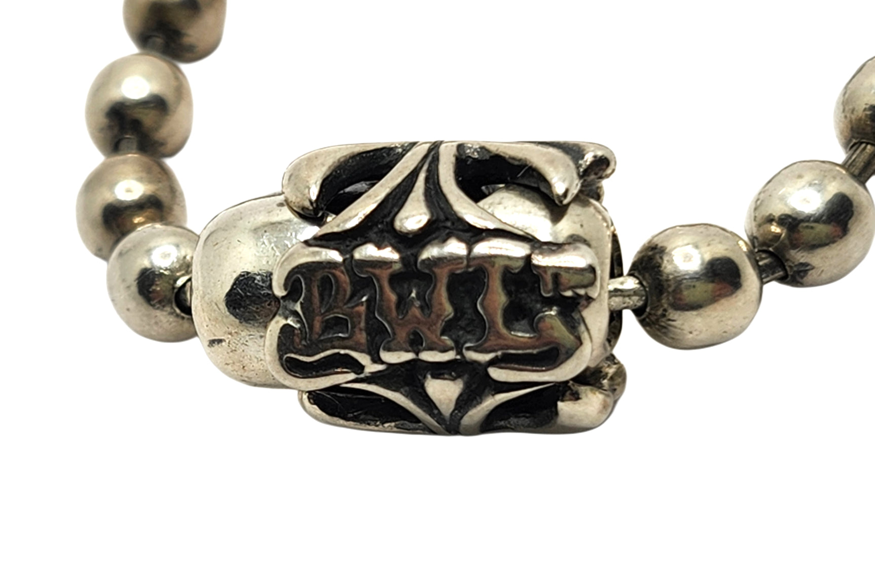 BWL Bill Wall Leather Sterling Ball Chain Necklace w/ Cross Basket image 2