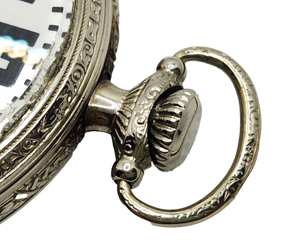 Antique 1923 Illinois Watch Co. Bunn 19j White Gold Filled Pocket Watch 16s image 4