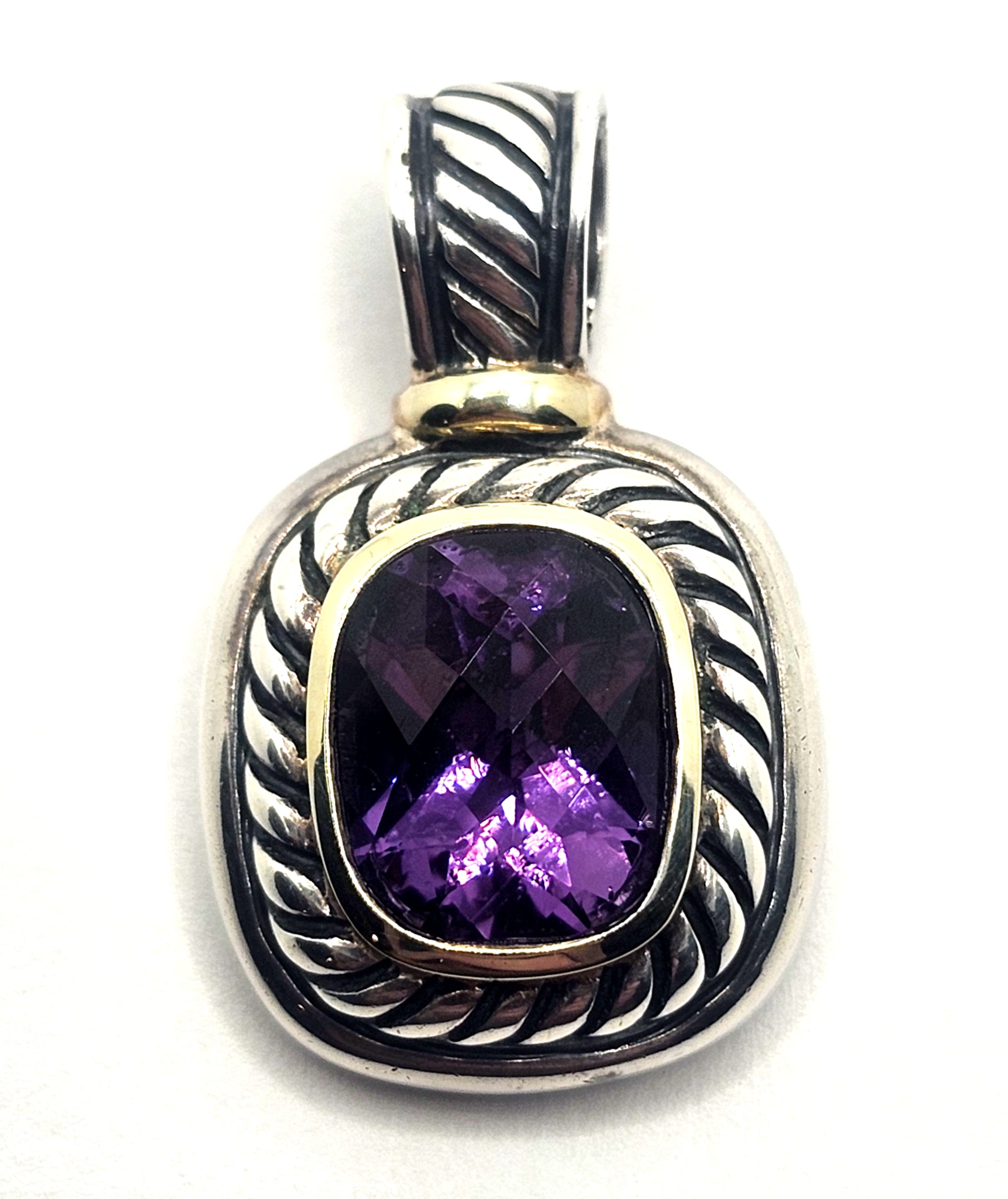 Vintage David Yurman Amethyst Albion Sterling & 14K Enhancer image 2
