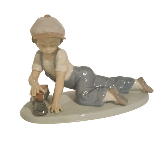 Retired Lladro #7619 Porcelain Figurine ALL ABOARD Boy w/ Train in Box image 0