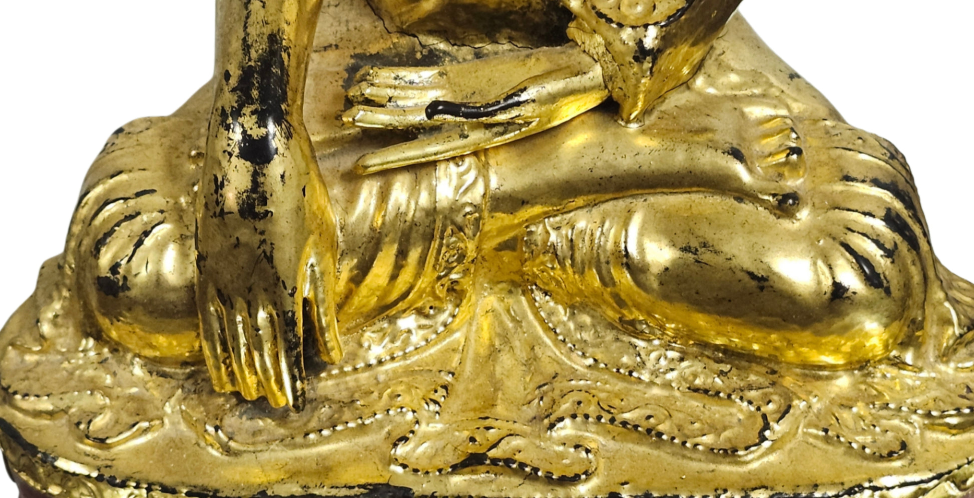 Antique 19th Century Burmese Wooden Sculpture of Mandalay Buddha Statue image 4