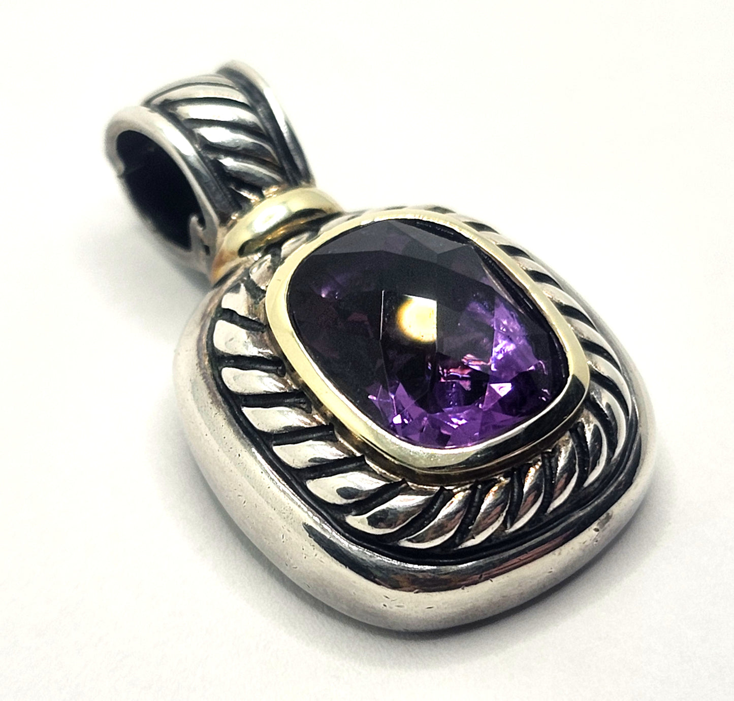 Vintage David Yurman Amethyst Albion Sterling & 14K Enhancer image 3