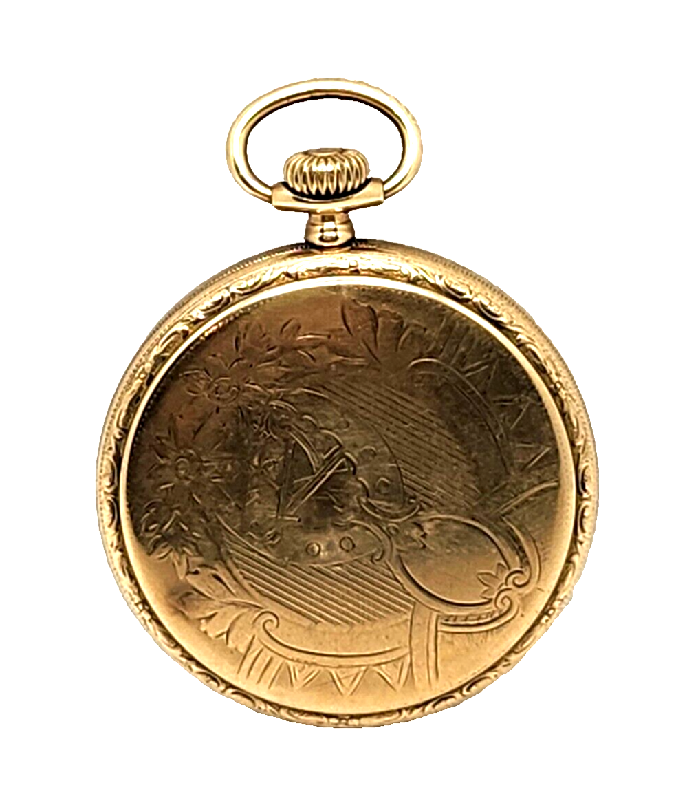 Antique 20's Elgin National Watch Co Gold Filled 7J Pocket Watch 12 Size image 4