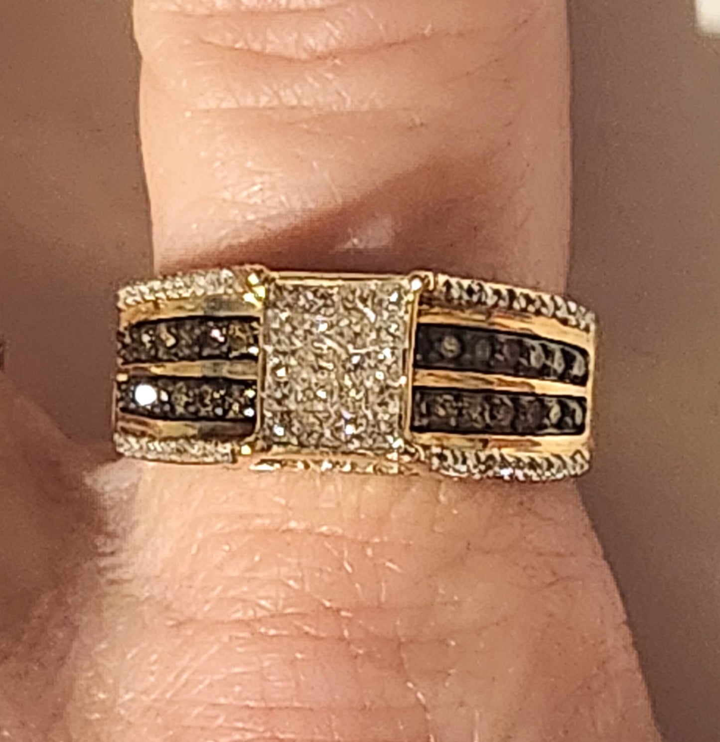 Princess & Round Multi Diamond 14k Gold Engagement Ring SJ image 2