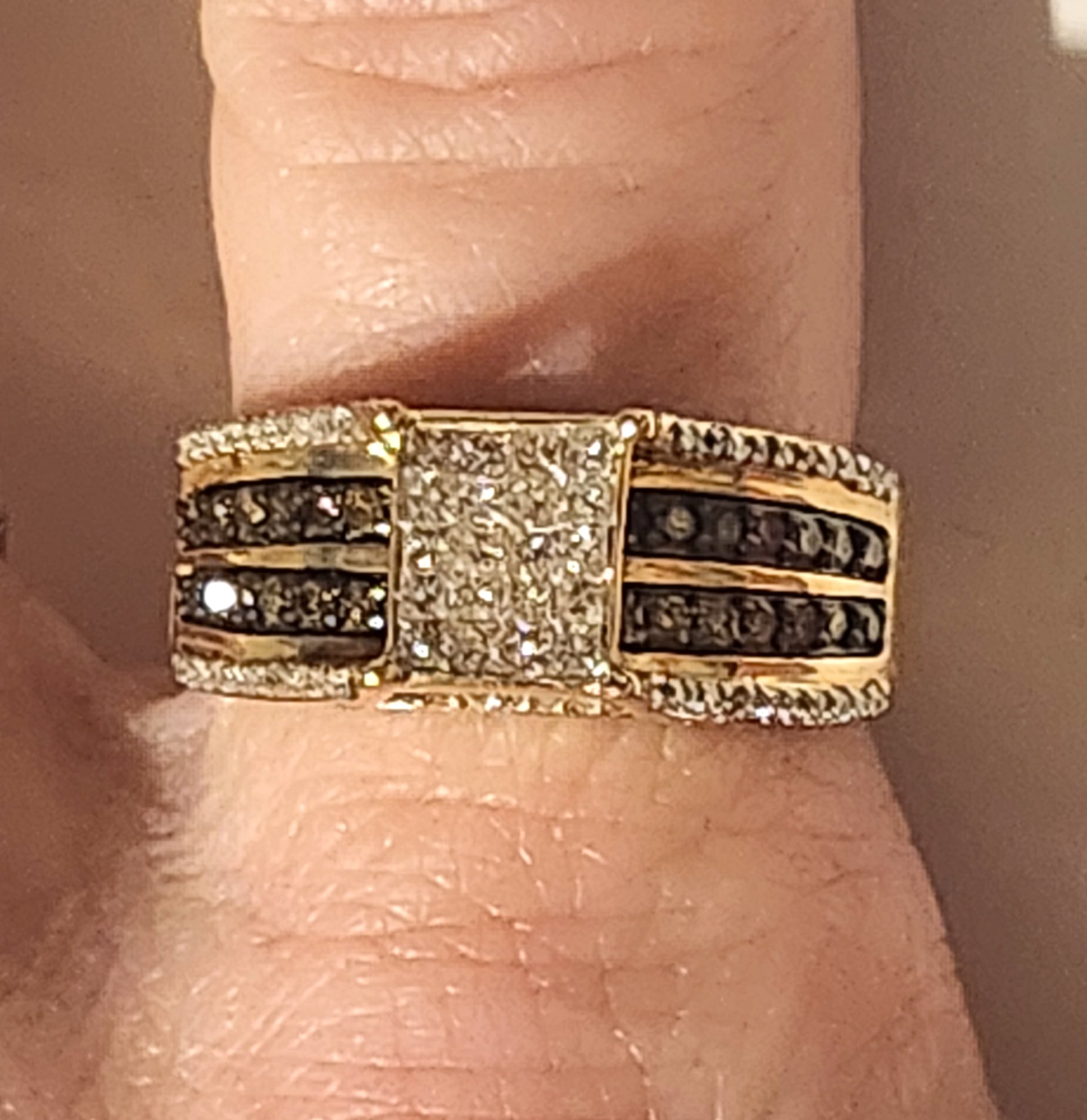 Princess & Round Multi Diamond 14k Gold Engagement Ring SJ image 2