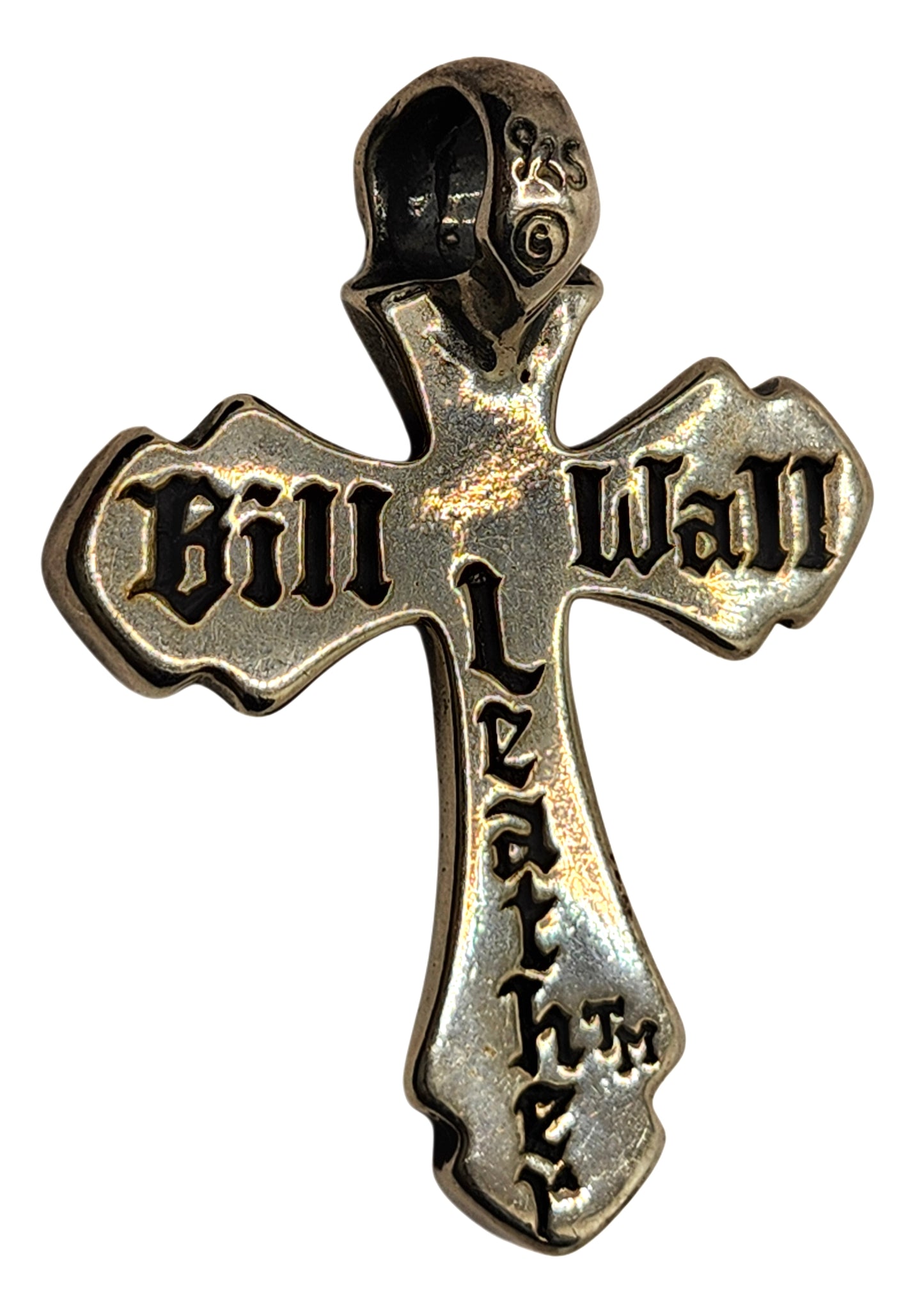 BWL Bill Wall Leather Sterling Silver Large 2005 Cross Pendant image 3