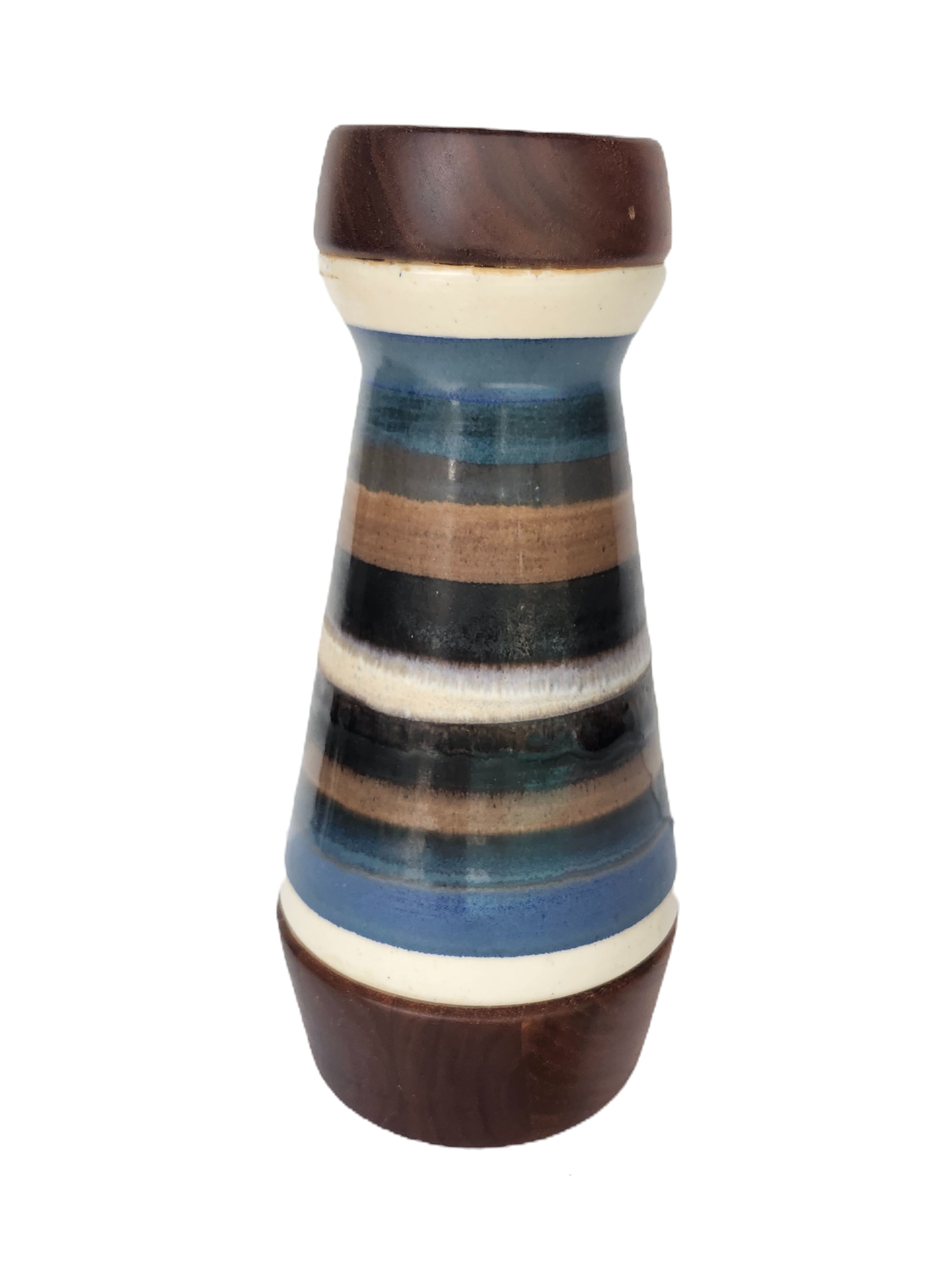 Vintage David Collier Signed Kaleidoscope Brass Wood and Clay image 1
