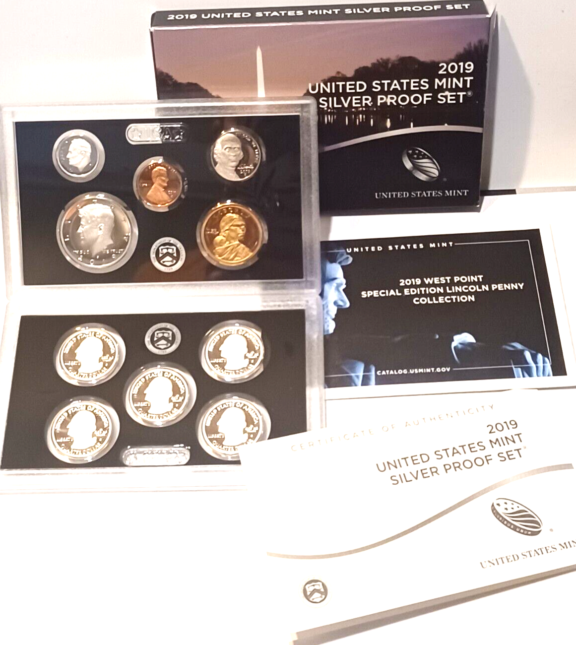 2019 S US Mint Silver Proof Set - 11 Coins COA Original Box image 1
