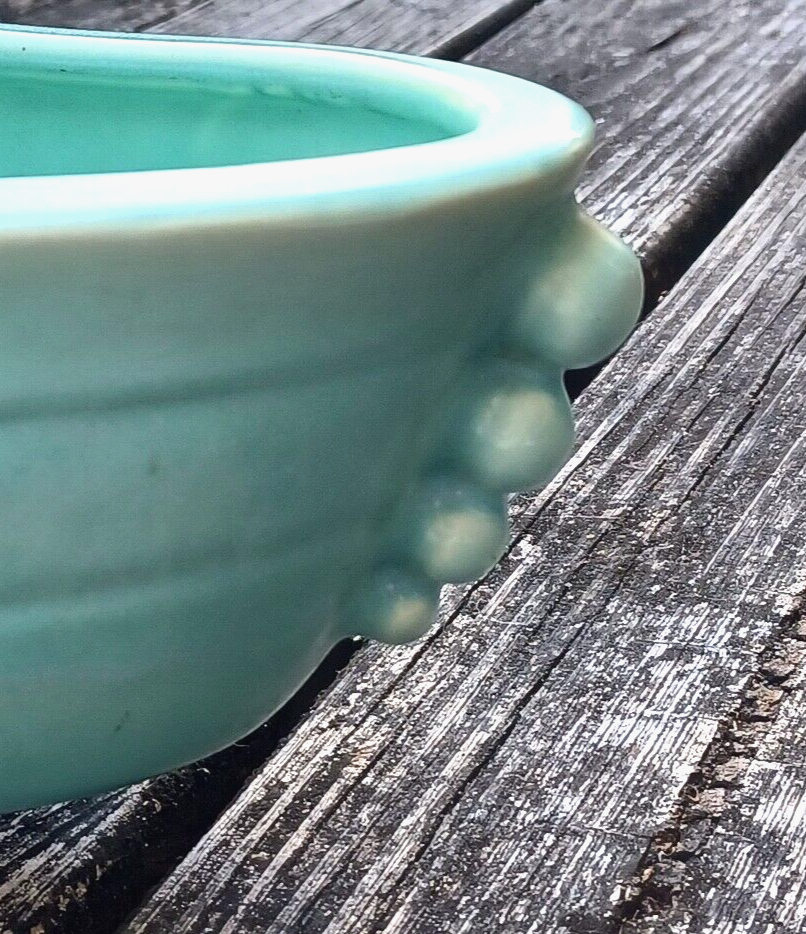 Rare Antique Weller Pottery Turquoise Wild Rose Large Oblong Planter Centerpiece image 10