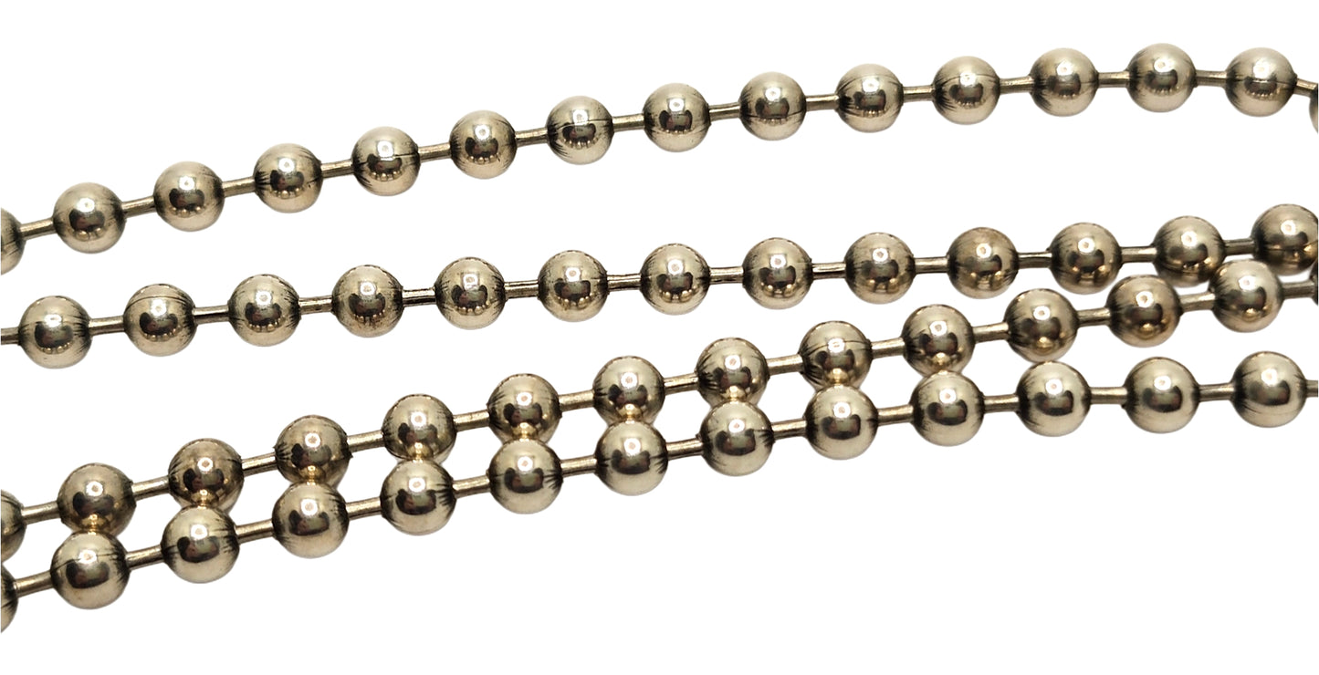 BWL Bill Wall Leather Sterling 4mm Ball Chain Skull Crossbones 24" Necklace image 3