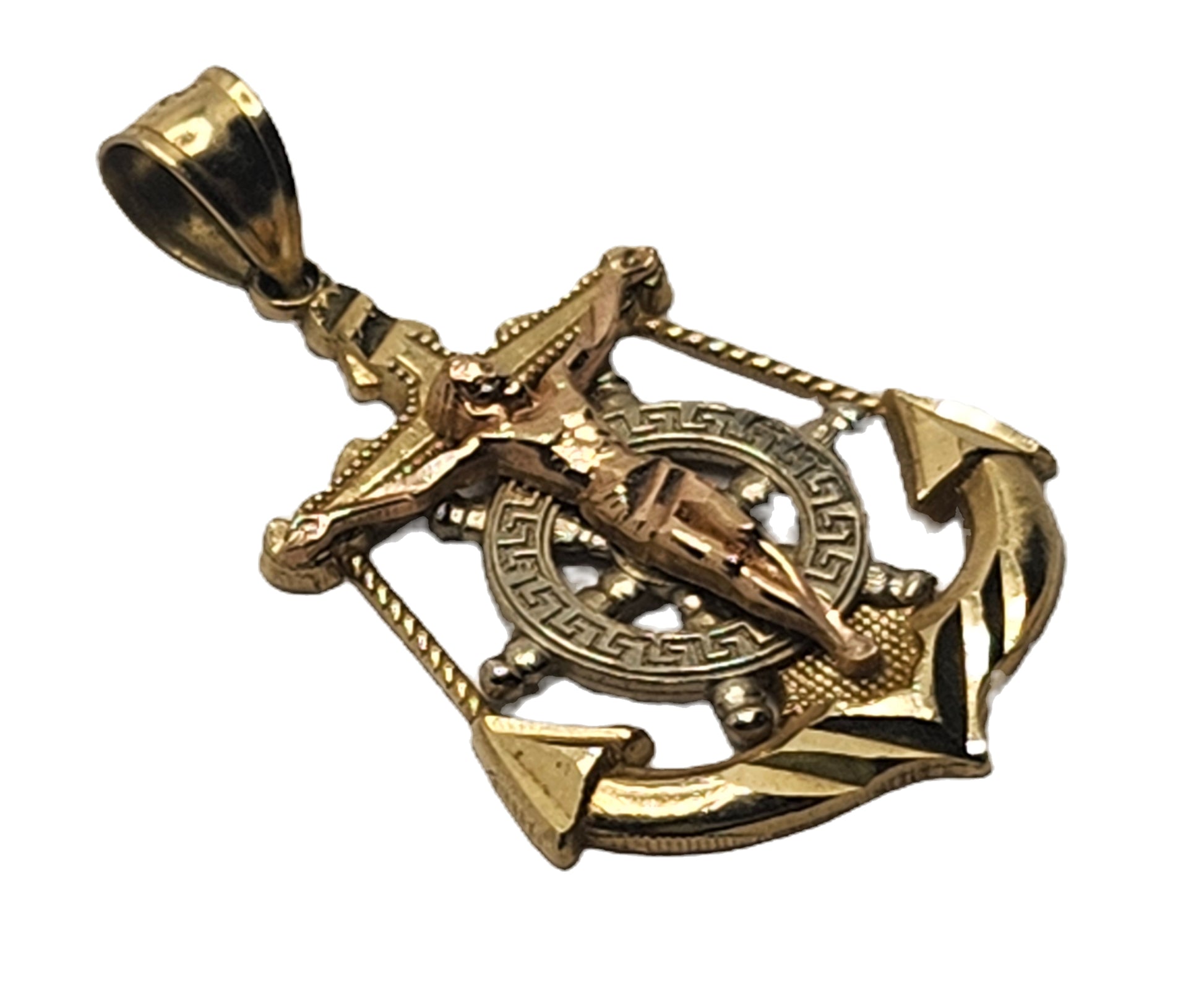 Mariners Cross 10k Tri-Colored Gold Pendant image 2