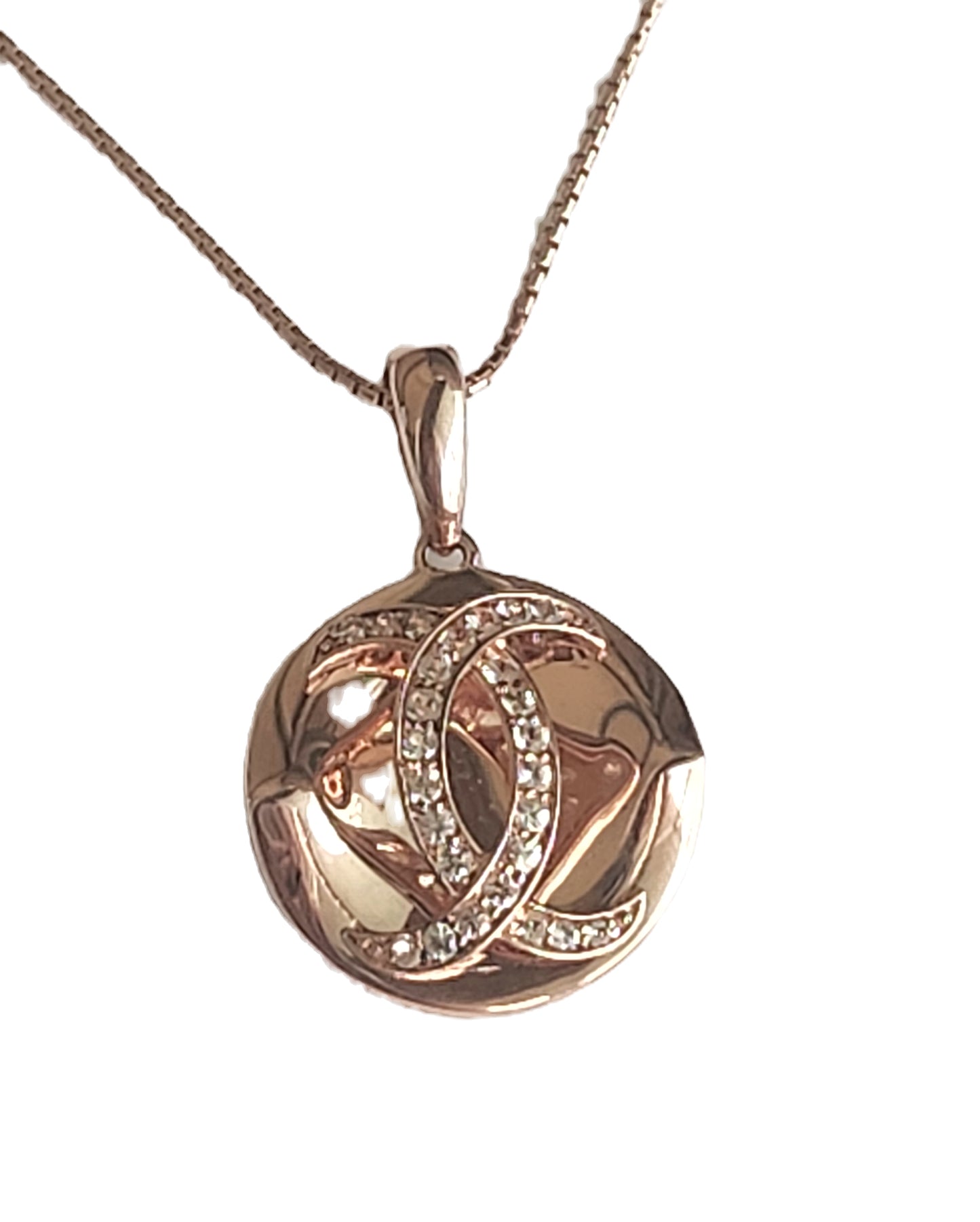 Effy Rose Gold Sterling Silver & White Sapphire Pendant with Chain in Box image 3