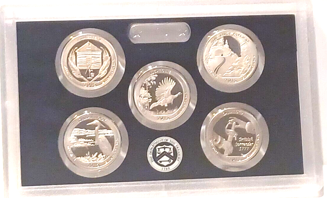 2015 S US Mint Silver Proof Set - 14 Coins COA Original Box image 5