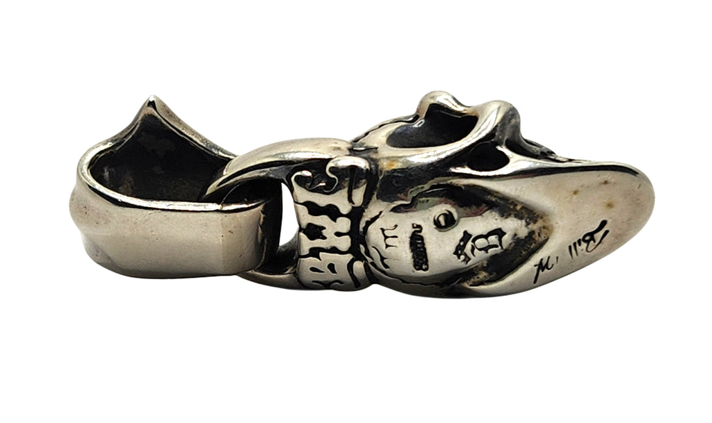 BWL Bill Wall Leather Malibu Sterling Large Good Luck Skull Pendant image 5