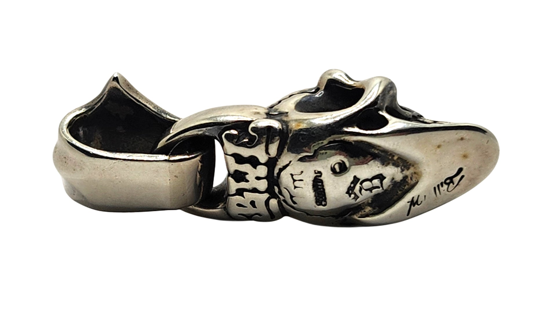 BWL Bill Wall Leather Malibu Sterling Large Good Luck Skull Pendant image 5