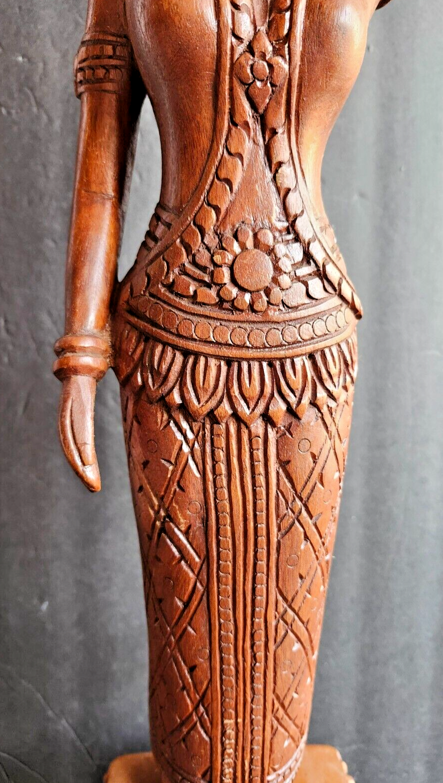 Large Indonesian Bali Balinese Carved Wood Woman Figurine image 2