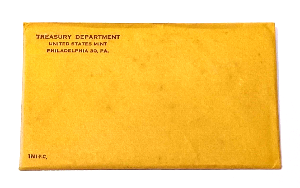 1961 U.S. Mint SILVER PROOF Set in Original Envelope image 5