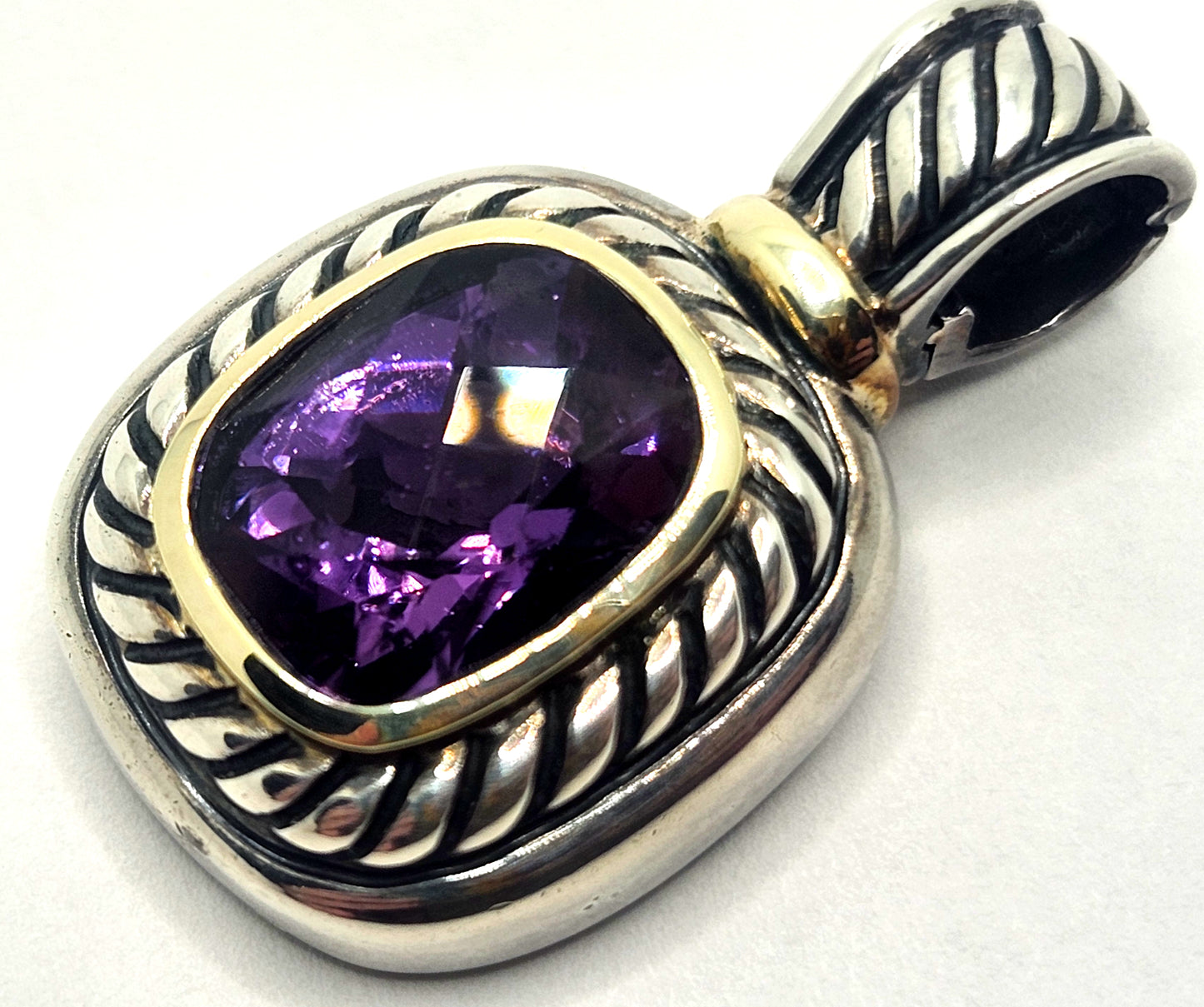 Vintage David Yurman Amethyst Albion Sterling & 14K Enhancer image 5