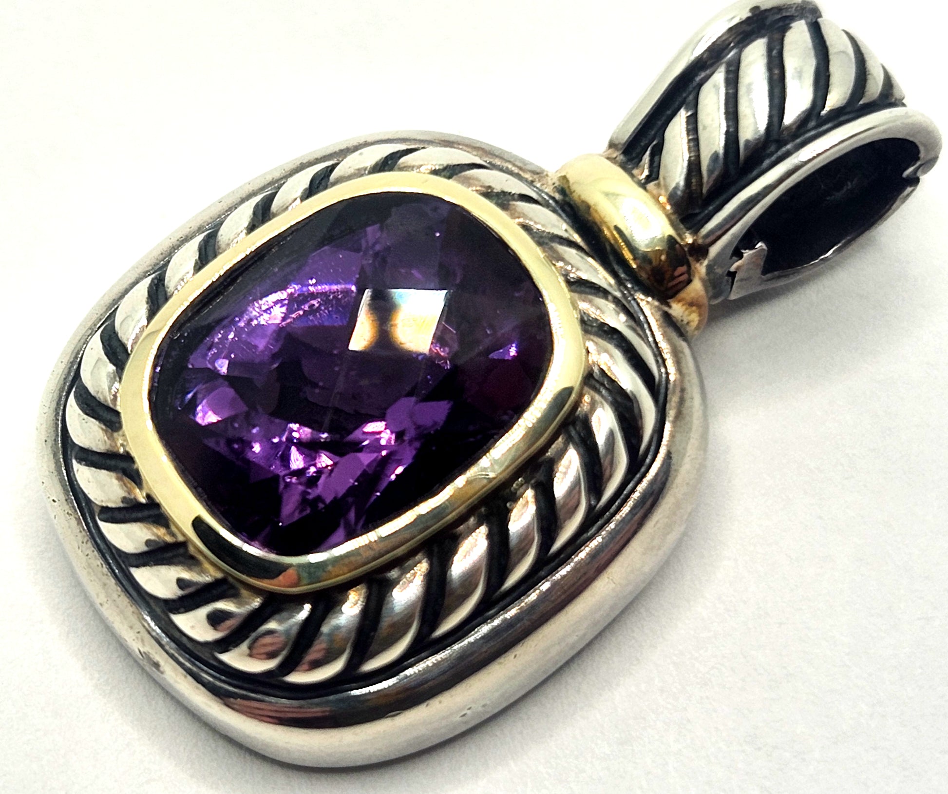 Vintage David Yurman Amethyst Albion Sterling & 14K Enhancer image 5