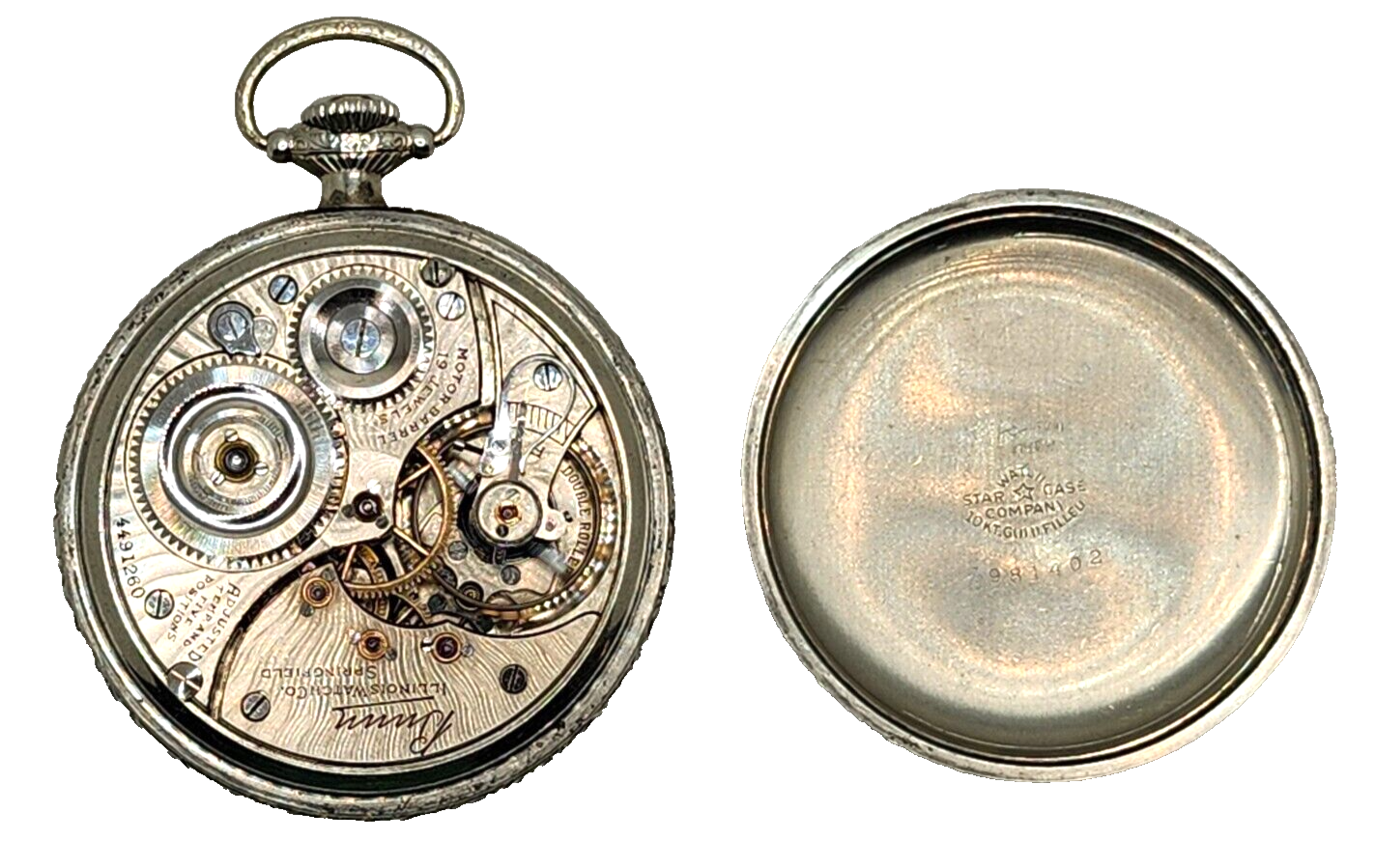 Antique 1923 Illinois Watch Co. Bunn 19j White Gold Filled Pocket Watch 16s image 7