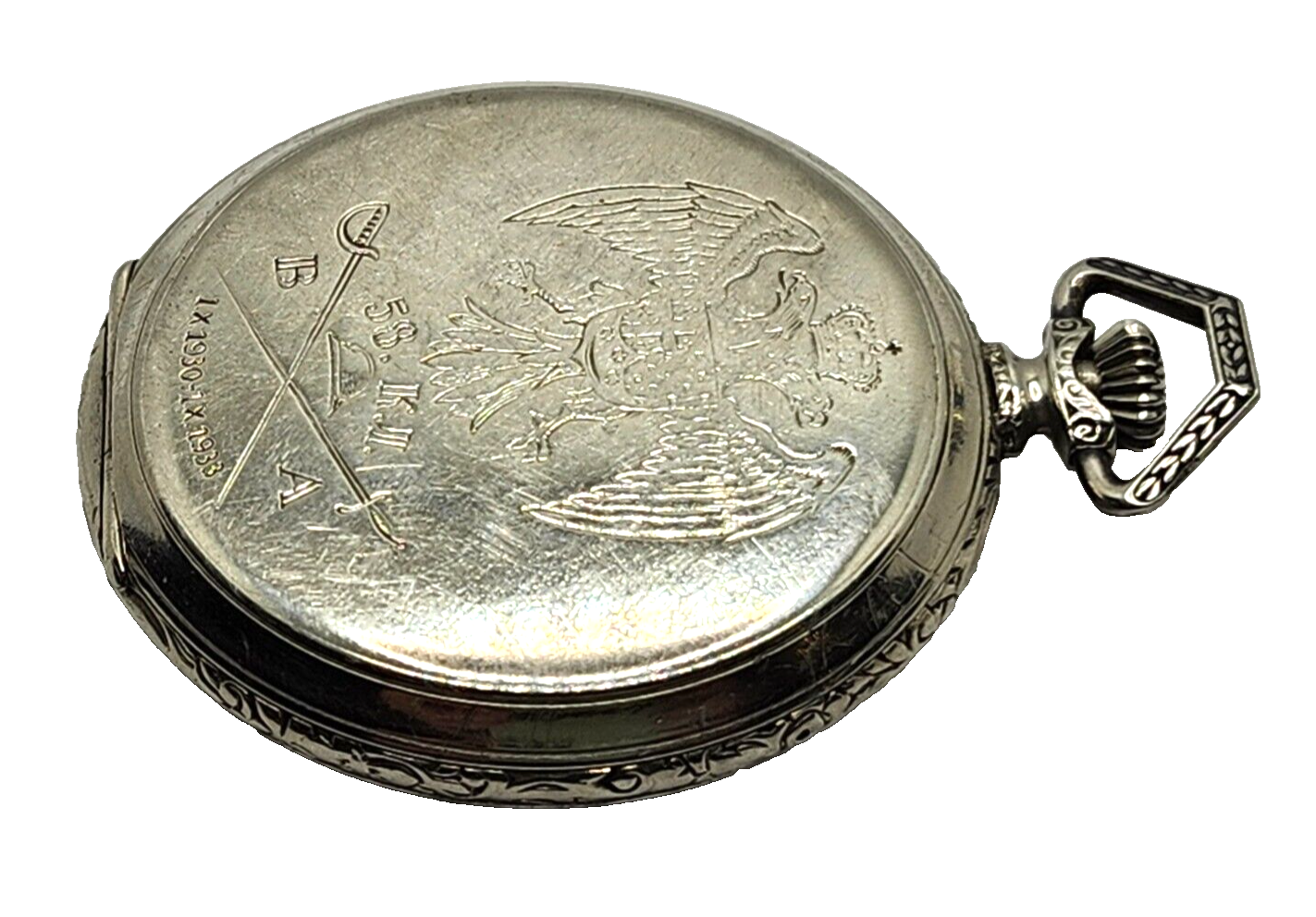 Antique Eterna Swiss Pocket Watch w/ Double Headed Eagle Symbol image 6