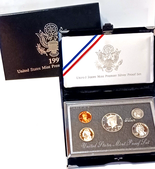 1997 U.S. Mint PREMIER SILVER PROOF Set Original Mint Packaging & COA image 0