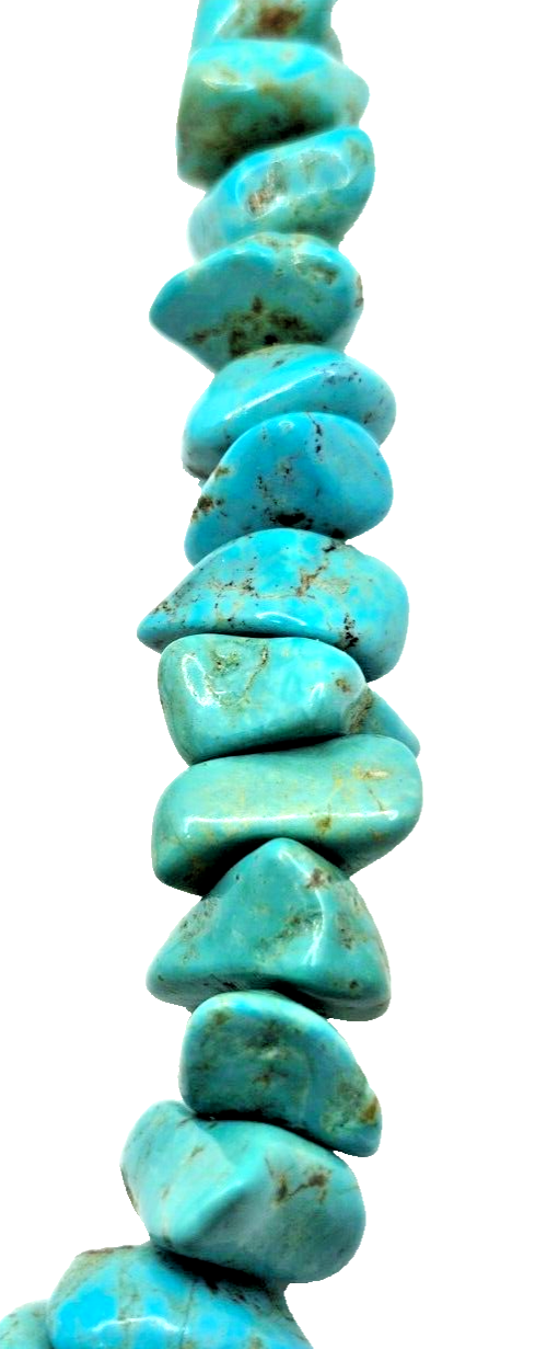 Antique Vintage Heavy Native American Chunky Graduated Turquoise Bead Necklace image 5
