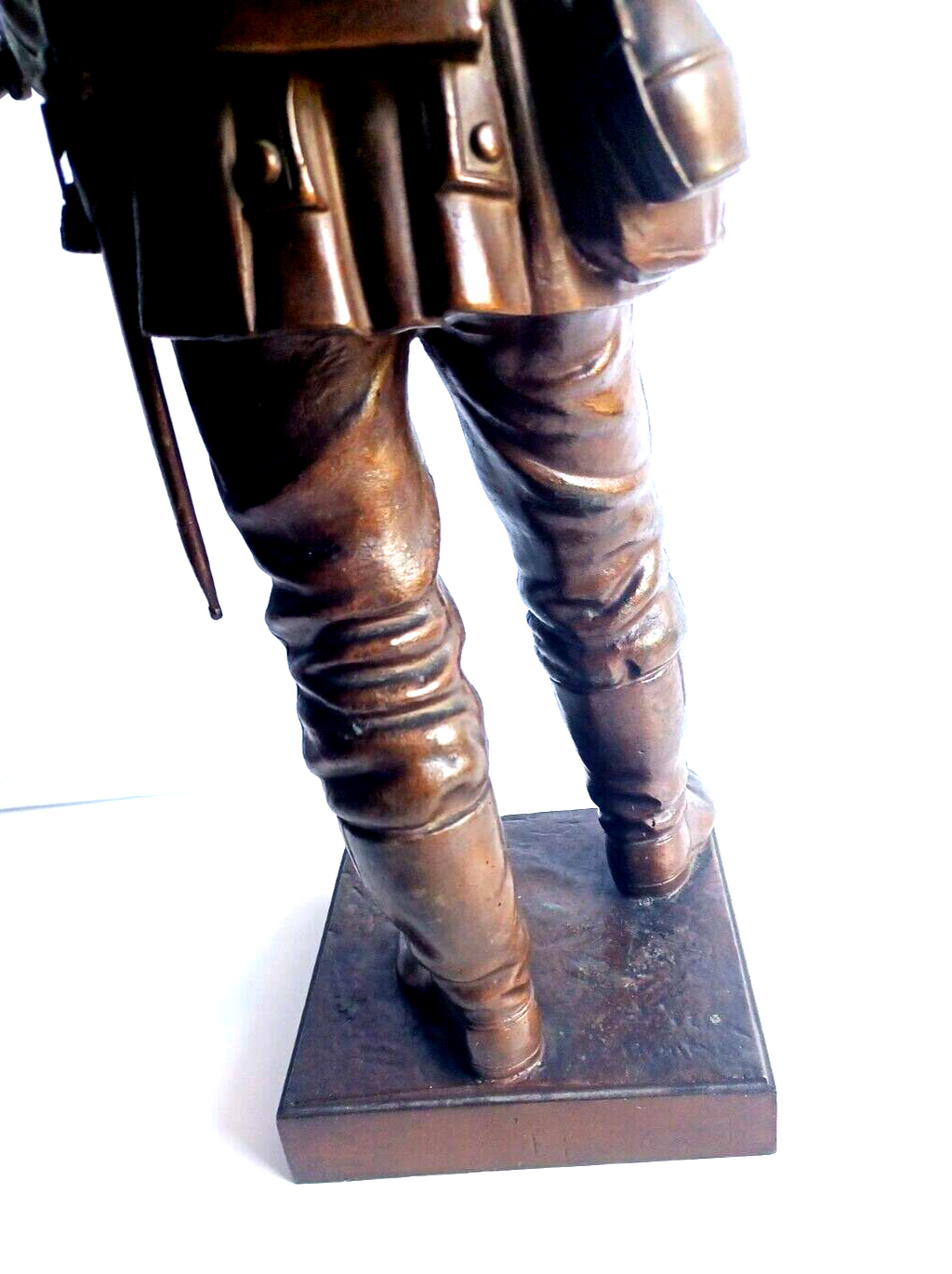Antique Early 20th Century WWI German Soldier Bronze Sculpture Statue Signed image 12