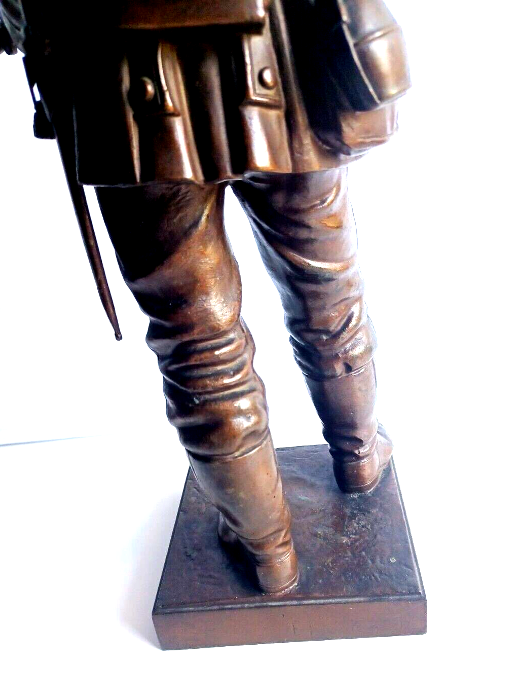 Antique Early 20th Century WWI German Soldier Bronze Sculpture Statue Signed image 12