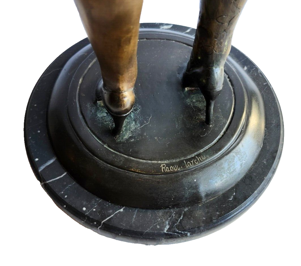 Tall Detailed Nude Woman Bent Over Bronze Statue Signed by Raoul Larche image 8