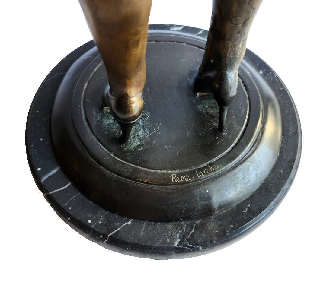 Tall Detailed Nude Woman Bent Over Bronze Statue Signed by Raoul Larche image 8