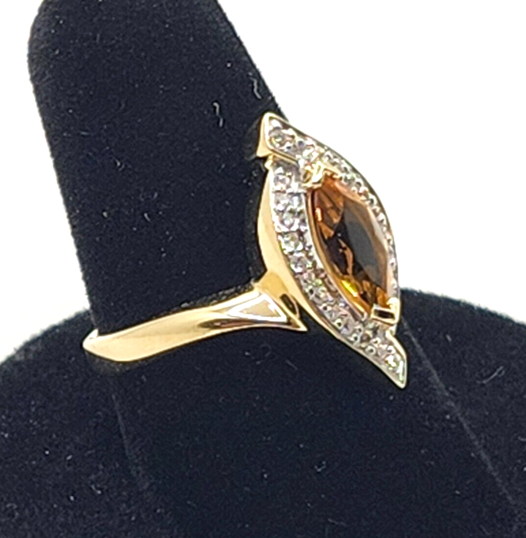 1ct Citrine & Diamond 14k Yellow Gold Ring image 3