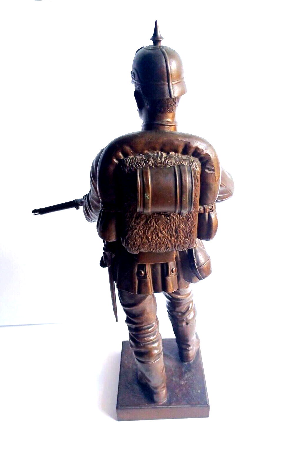 Antique Early 20th Century WWI German Soldier Bronze Sculpture Statue Signed image 9