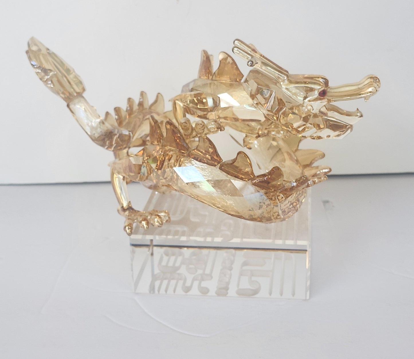 Large Swarovski Crystal Zodiac Dragon Good Luck Golden Figurine #1083710 image 7