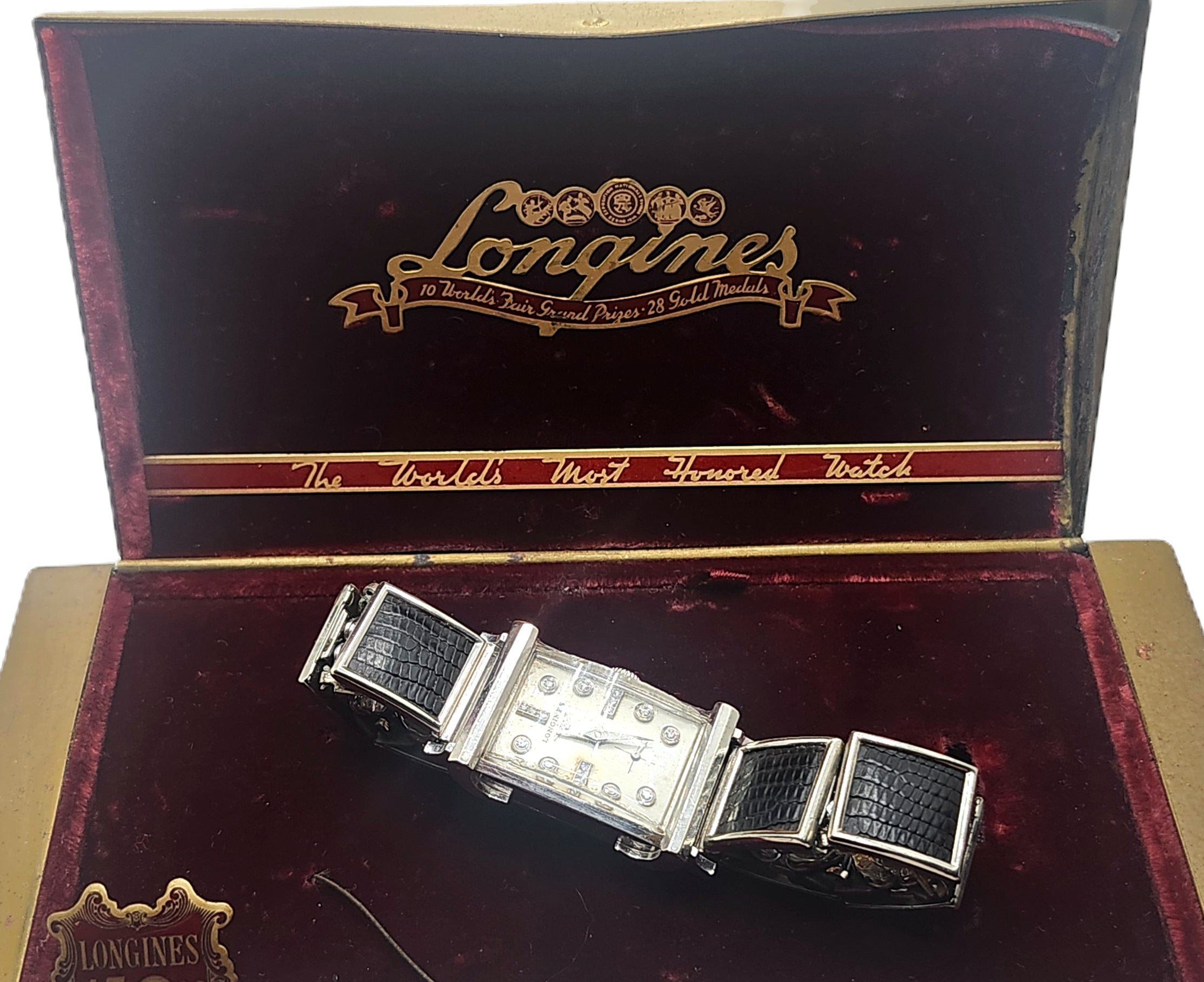 1940s Diamond Studded Longines Watch 14k White Gold image 3