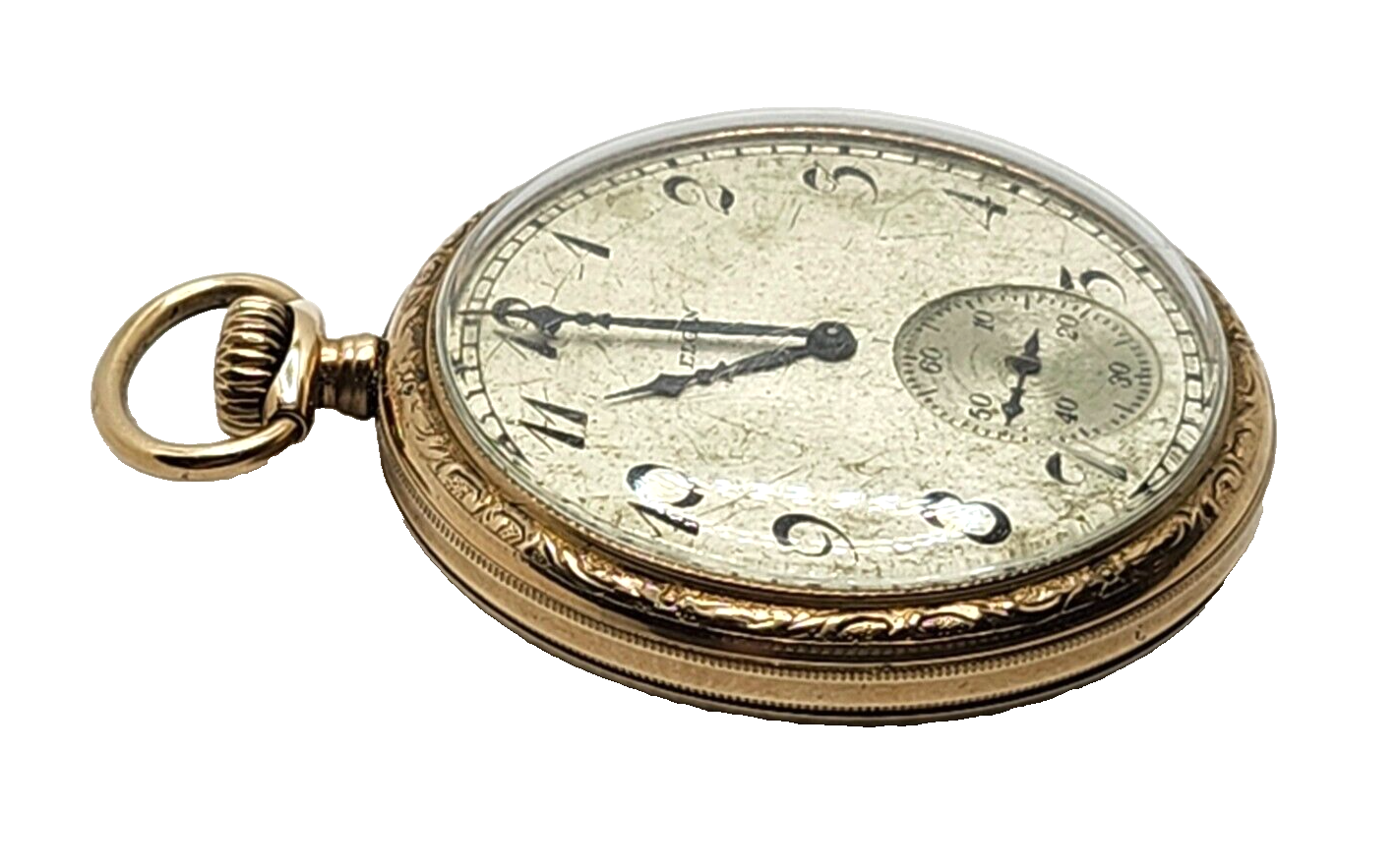 Antique 20's Elgin National Watch Co Gold Filled 7J Pocket Watch 12 Size image 3
